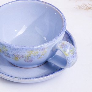 Чашка с блюдцем "Агнес" голубая, 0,2л