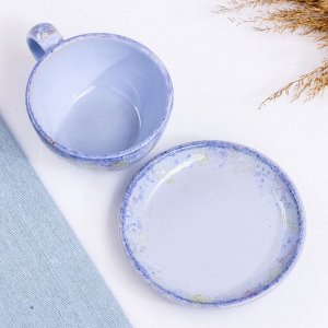 Чашка с блюдцем "Агнес" голубая, 0,2л