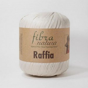 Пряжа Raffia 40гр (переработанные листья пальмы), 90м цвет 116-15 дымчато-белый