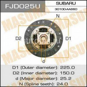 Диск сцепления  MASUMA  225*150*24*25.2  (1/10) *