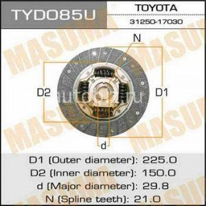 Диск сцепления  MASUMA  225*150*21*29.8  (1/10) *