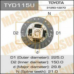 Диск сцепления  MASUMA  225*150*21*29.8  (1/10) *