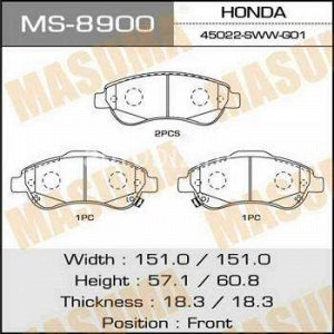 Колодки дисковые MASUMA  CR-V/V2000,V2200 front (1/12) *