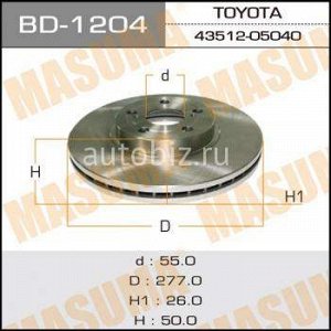 Диск тормозной MASUMA front AVENSIS/ AZT25#, ZZT25#  [уп.2] *