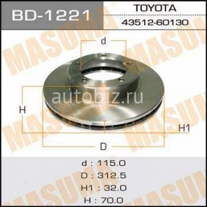 Диск тормозной MASUMA front LAND CRUISER/ HDJ101, UZJ100 *