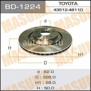 Диск тормозной MASUMA front LEXUS/ RX270, 350, 450H  [уп.2] *