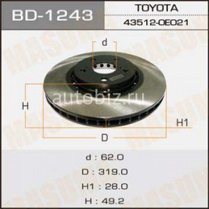 Диск тормозной MASUMA front LEXUS RX330, 350/ GSU30L *