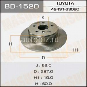 Диск тормозной MASUMA rear CAMRY/ ACV35  [уп.2] *