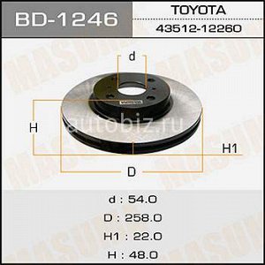 Диск тормозной MASUMA front COROLLA/ EE80, EE102V, AE91  [уп.2] *