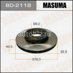 Диск тормозной MASUMA front ALMERA/ N16, N16E  [уп.2] *