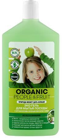 ORGANIC PEOPLE #OPF Гель-Эко для мытья посуды с органическим зеленым яблоком и киви 500 мл