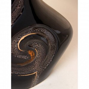 Ваза керамическая "Мелодийка", настольная, чёрная, 36 см