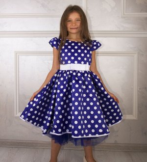 Платье для девочки в стиле стиляг цвет Синий