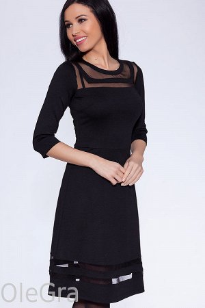15090 платье трикотаж черный (42-50)