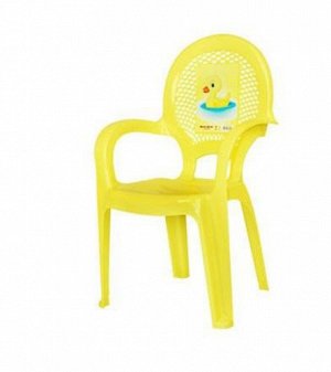 158804--Детский стульчик с рисунком желтый  Dunya Plastik