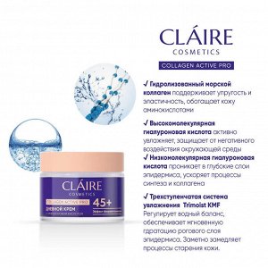 CLAIRE Крем дневной 45+ Collagen Active Pro, 50мл