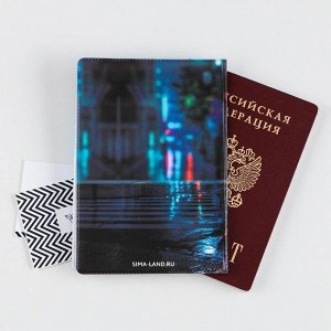 Обложка для паспорта "Байк", ПВХ, полноцветная печать