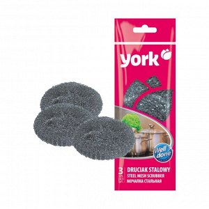 YORK Губка для посуды  3шт из нержавеющей стали