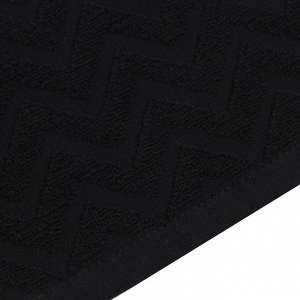 Полотенце махровое LoveLife Zig-Zag, 30х60 см, цвет чёрный, 100% хл, 450 гр/м2