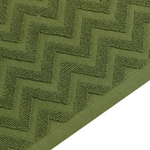 Полотенце махровое LoveLife Zig-Zag, 30х60 см, цвет тёмная трава, 100% хл, 450 гр/м2