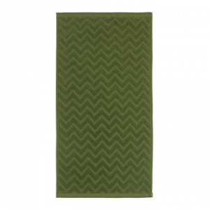 Полотенце махровое LoveLife Zig-Zag, 50х90 см, цвет тёмная трава, 100% хл, 450 гр/м2