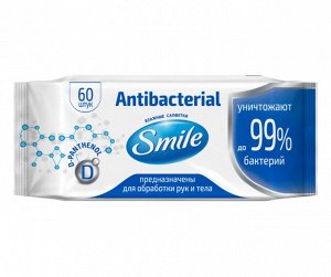 BIG City SMILE W Antibacterial Влажные салфетки с D пантенолом, 60 шт