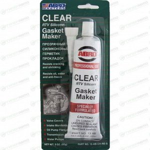 Герметик-прокладка ABRO Masters Clear RTV Silicone Gasket Maker, силиконовый, прозрачный, туба 85г, арт. 13-AB-CH-RE-S