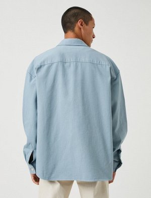 KOTON Базовая куртка-рубашка Классический воротник Карман на пуговицах Подробная информация