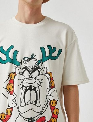 Рождественская футболка Tasmanian Devil с лицензионным принтом