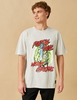 KOTON Рик и Морти Рождественская футболка с лицензионным принтом