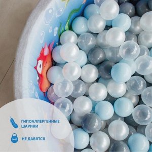 Набор шаров 100 штук, цвета: светло-голубой, серебро, белый перламутр, прозрачный
