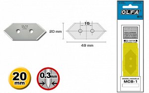 OLFA Лезвия для ножа MC-45/2B