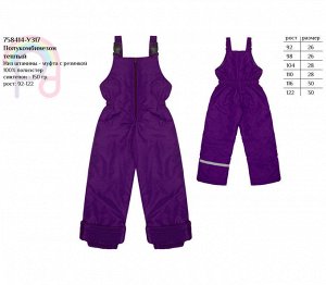 Зимний полукомбинезон для девочки фиолетовый,р.92-122 Цвет: