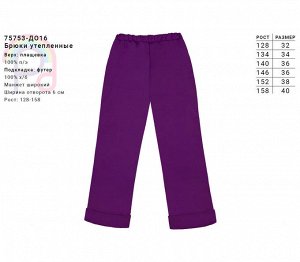 Теплые брюки для девочки фиолетовый,рост 92-122 Цвет: фиолет