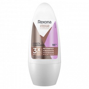 Рексона Дезодорант женский ролик Сухость и уверенность Rexona Clinical Protection 50 мл