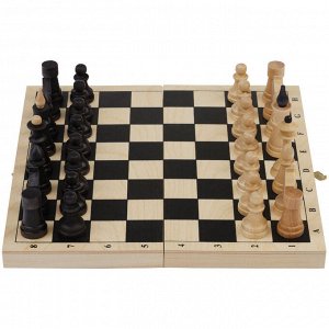 Шахматы ТРИ СОВЫ обиходные, деревянные с деревянной доской 29*29см