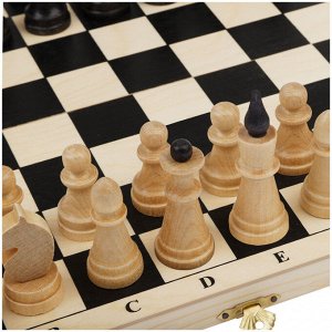 Шахматы ТРИ СОВЫ обиходные, деревянные с деревянной доской 29*29см