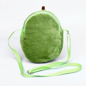 Сумка детская плюшевая “Авокадо", цвет зеленый, 25х7х20 см