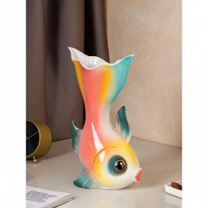 Ваза керамическая "Золотая рыбка", настольная, разноцветная, 35 см