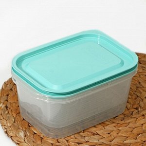 Набор контейнеров пищевых с паровыпуском, 2 шт: 1,1 л; 1,25 л, прямоугольные, цвет МИКС