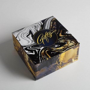 Подарочная Коробка‒пенал «Gold gift», 15 × 15 × 7 см