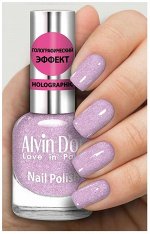 Alvin D`or Лак д/ногтей  ADN-07 Голографический т.726 Сиреневый закат 15мл. /12/