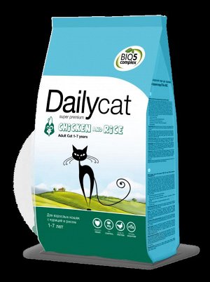 DailyCat ADULT - для взрослых кошек с курицей и рисом 0,4 кг