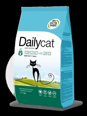 DailyCat ADULT - для взрослых кошек с курицей и рисом 10 кг