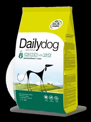 DailyDog Adult  SMALL BREED-для взрослых собак мелких  пород с  курицей и рисом 12 кг.