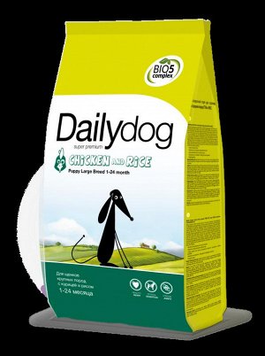DailyDog PUPPY LARGE BREED-для щенков крупных пород с  курицей и рисом 3 кг.