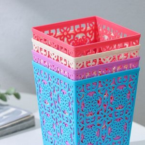 Подставка для столовых приборов «Арабеска», пластик, 9x9x12 см, МИКС