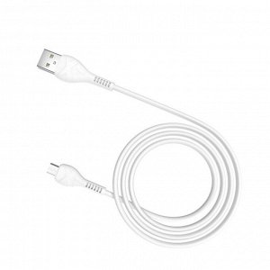 Кабель Hoco X37, microUSB - USB, 2.4 А, 1 м, PVC оплетка, белый