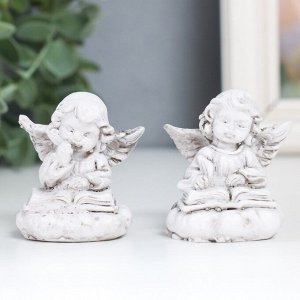 Фигурка полистоун «Белоснежный ангел с книжкой на облаке», 5x4.5x5.4 см, МИКС