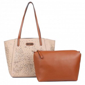 Zena studded shopper bag with removable pouch